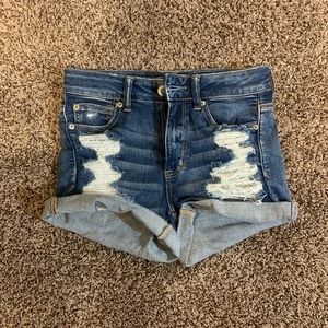 America Eagle Next Level Stretch High Waisted jean shorts